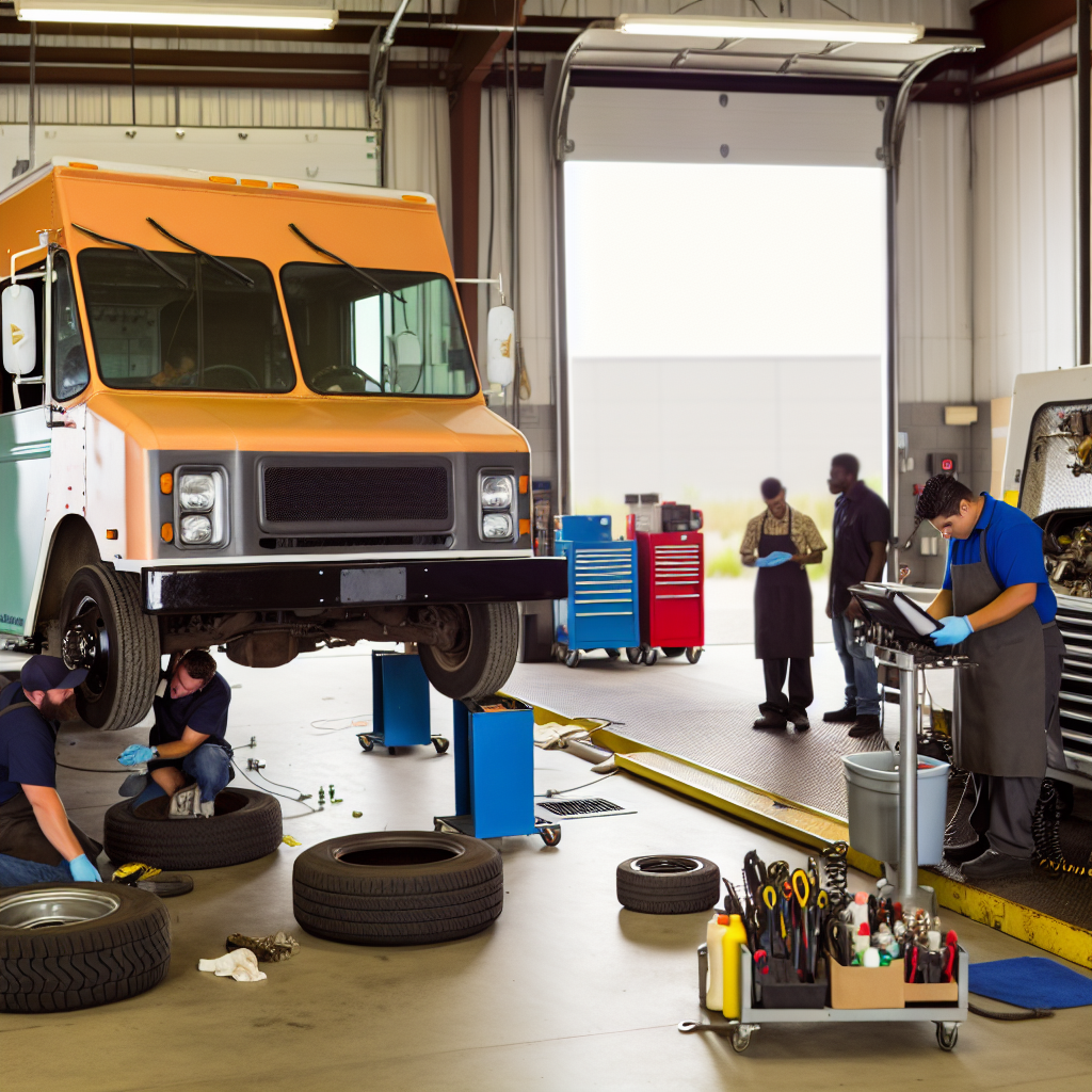 Food truck undergoing maintenance