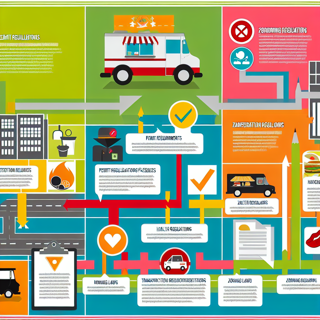Infographic illustrating regulatory challenges faced by food truck owners