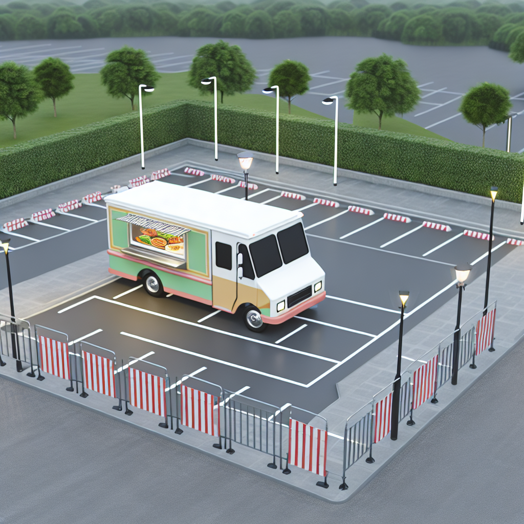 Food truck parked in a secure lot