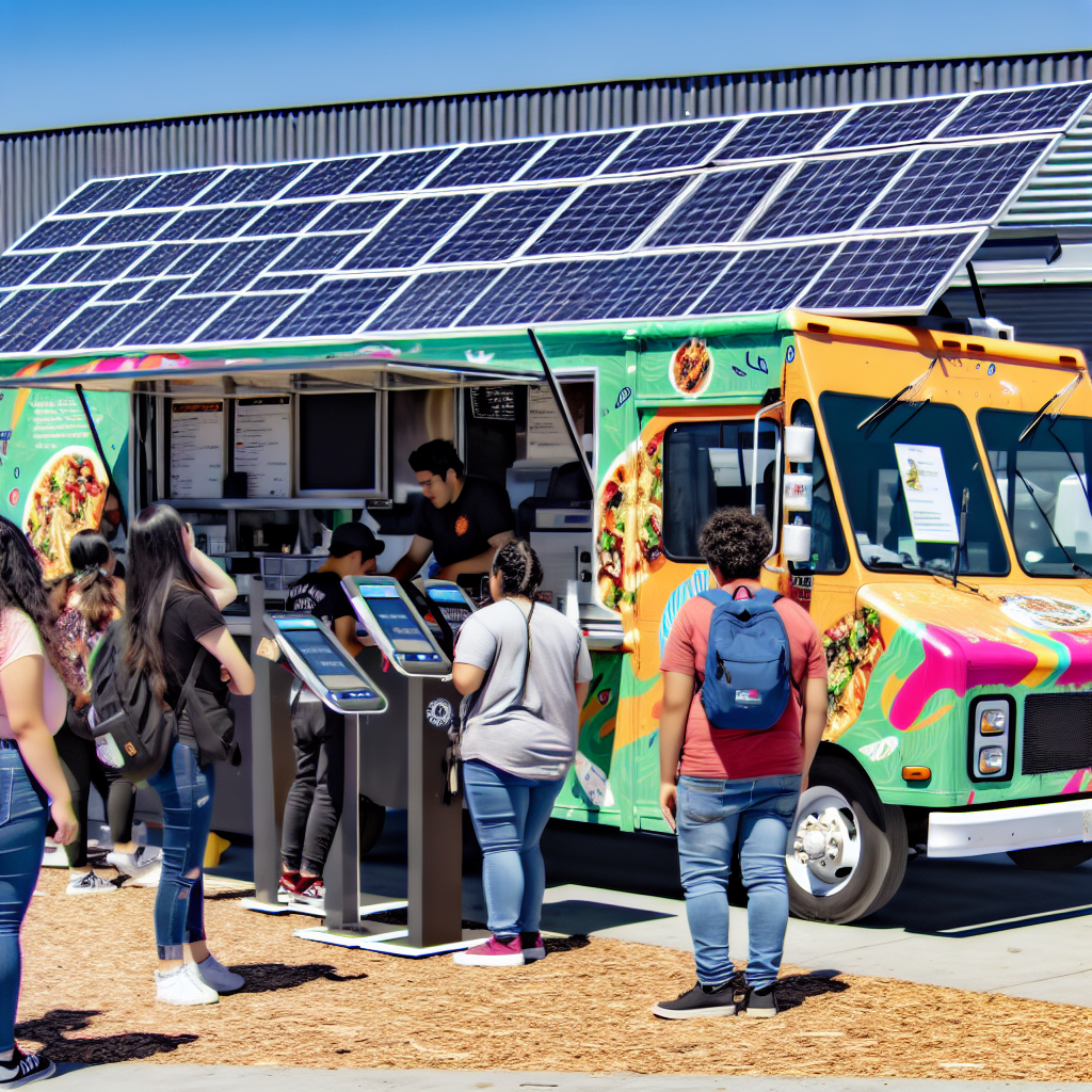 Modern food truck with technology features