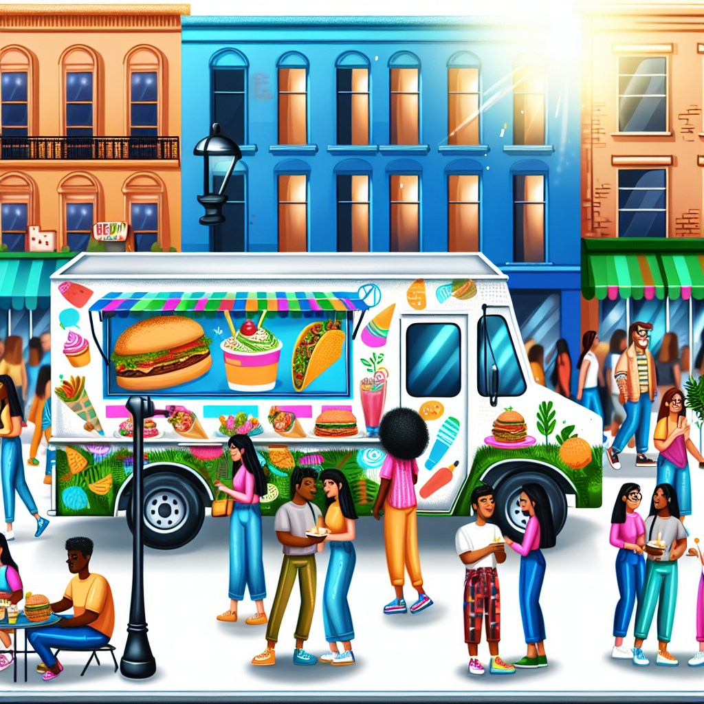 Food Truck on Busy Street