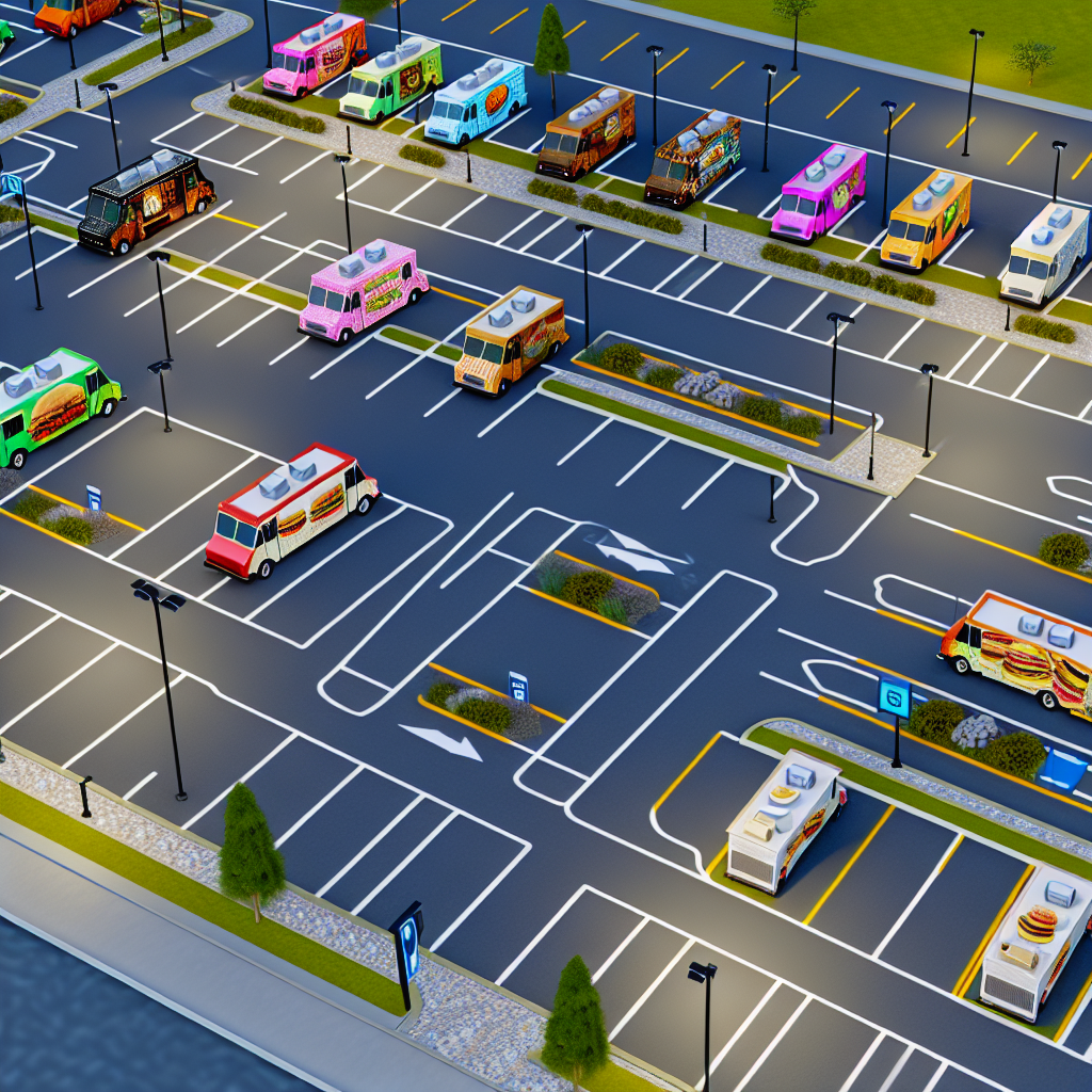 Food trucks parked in a secure parking location
