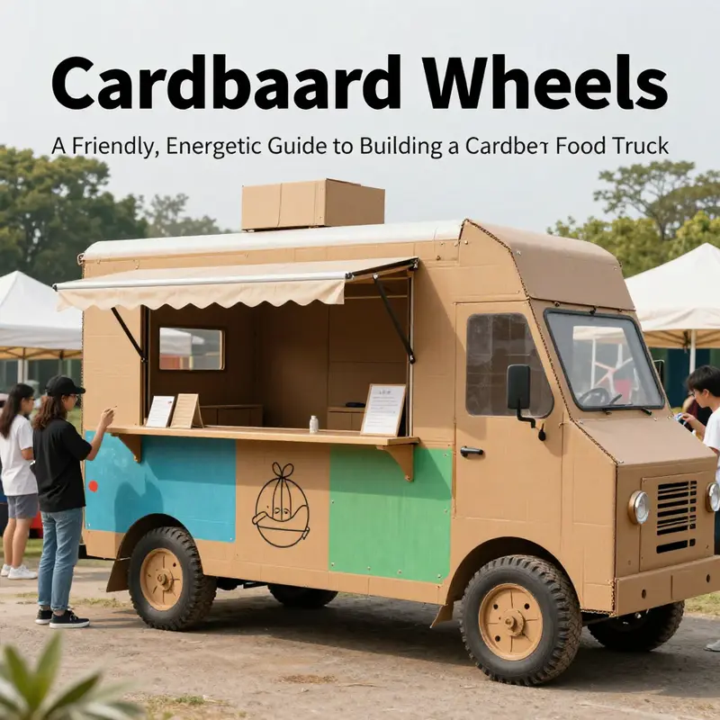 Essential materials and the initial design sketch set the stage for a sturdy cardboard food truck.