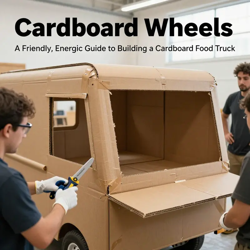 Essential materials and the initial design sketch set the stage for a sturdy cardboard food truck.