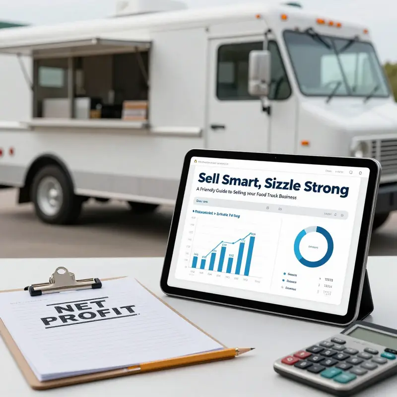 A ready-to-sell food truck with organized financials, licenses, and SOPs laid out for buyers.