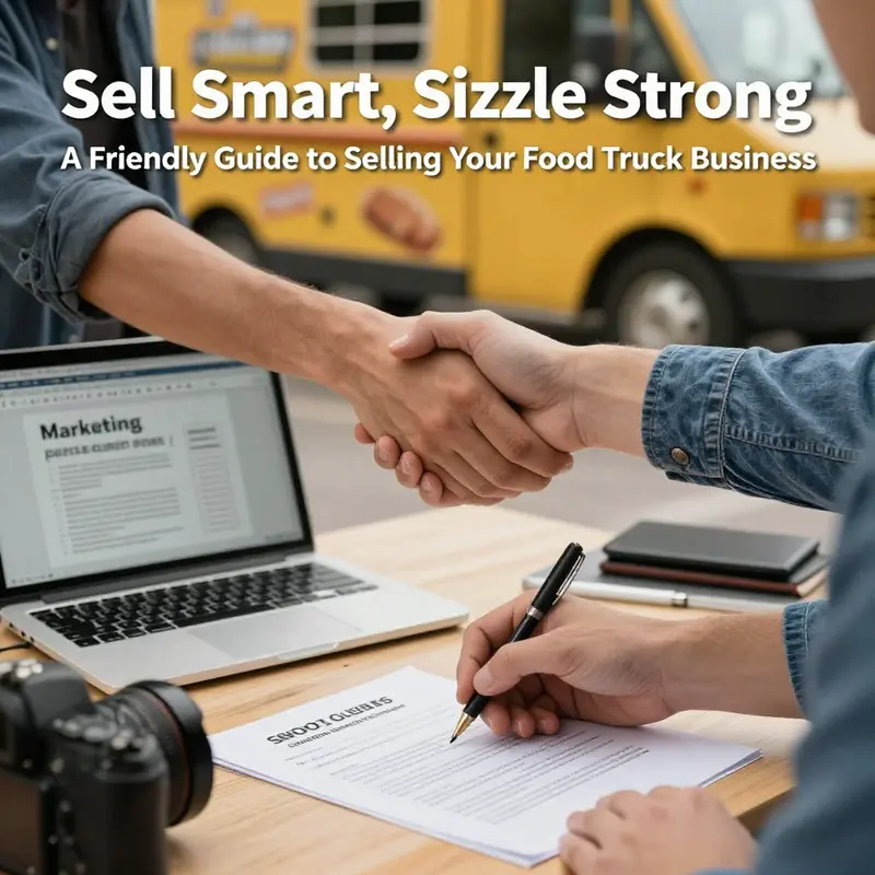 A ready-to-sell food truck with organized financials, licenses, and SOPs laid out for buyers.