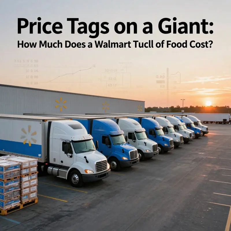 A vast Walmart distribution fleet illustrates the scale of factors that determine truckload costs.