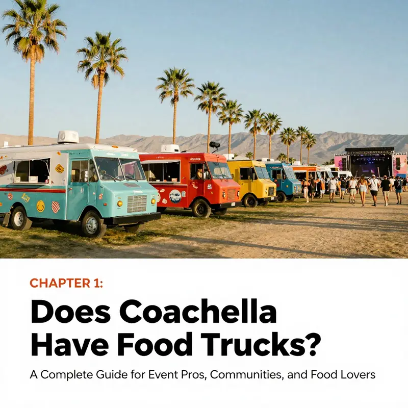 Diverse food trucks energize attendees between performances at Coachella.