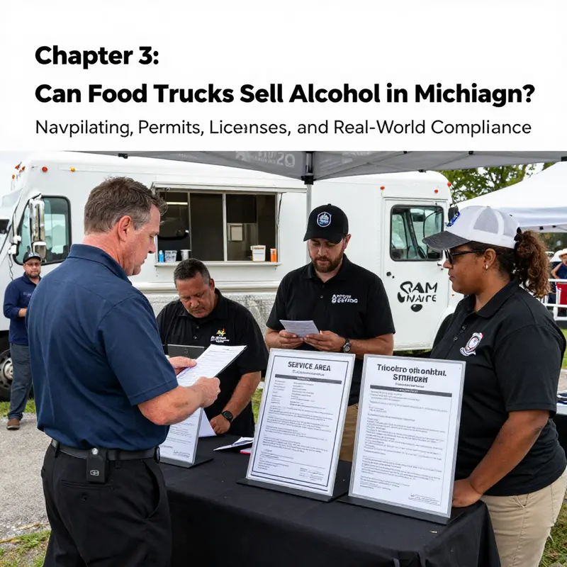 Regulatory realities: food trucks at events face the framework for on-premises alcohol service and why permits matter.