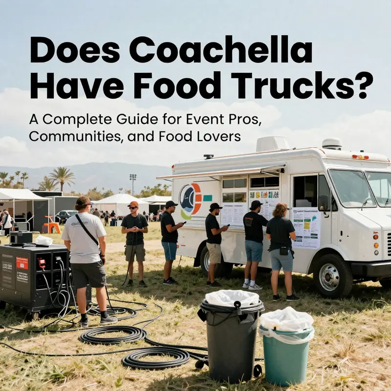 Diverse food trucks energize attendees between performances at Coachella.
