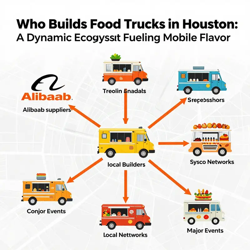 A bustling Alibaba-driven marketplace connects buyers with Houston-ready food truck builders.