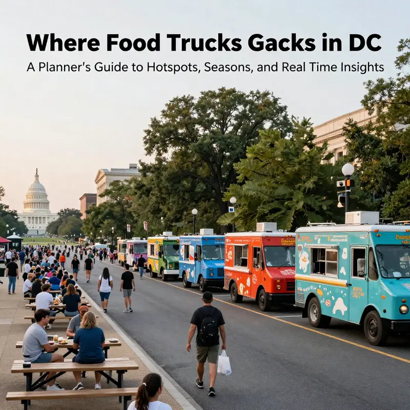 Regular DC hotspots like the National Mall, Pennsylvania Avenue NW, and H Street NE host consistent food truck gatherings, drawing diverse crowds.