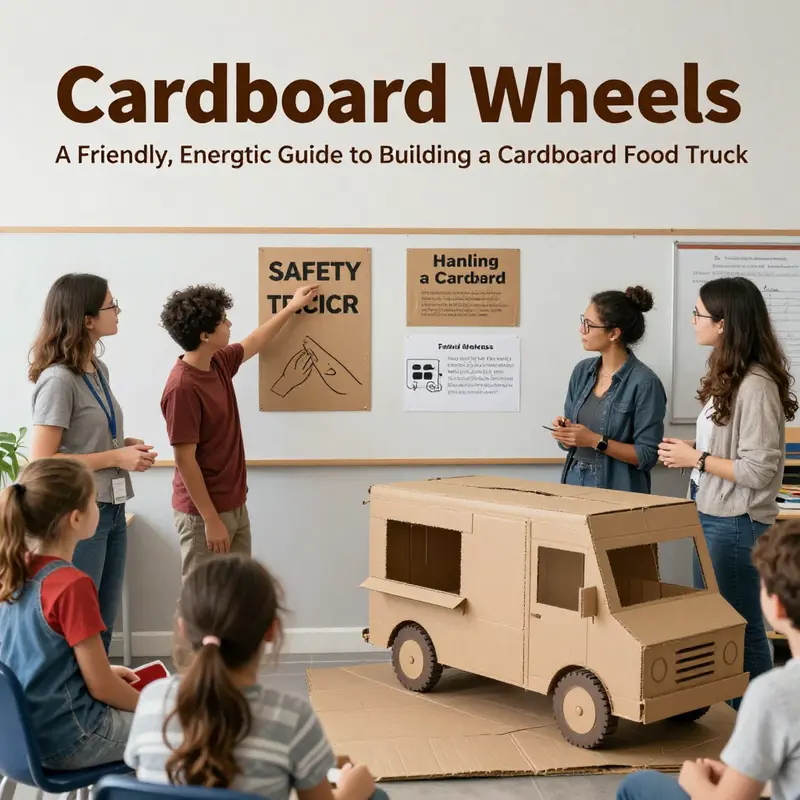 Essential materials and the initial design sketch set the stage for a sturdy cardboard food truck.