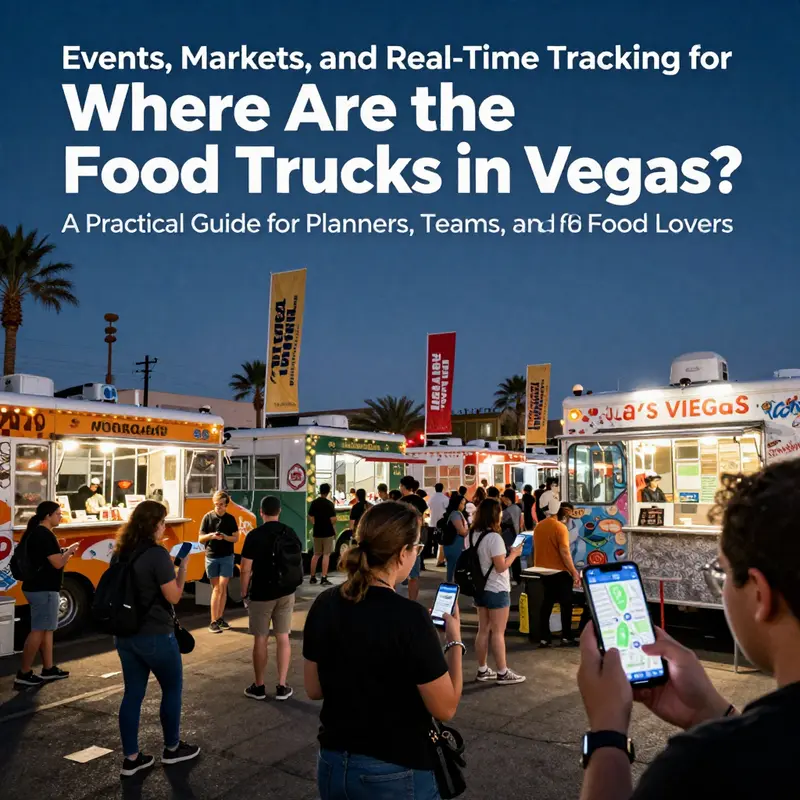 Food trucks line the Strip near top hotels, offering diverse bites for hotel guests and visitors.
