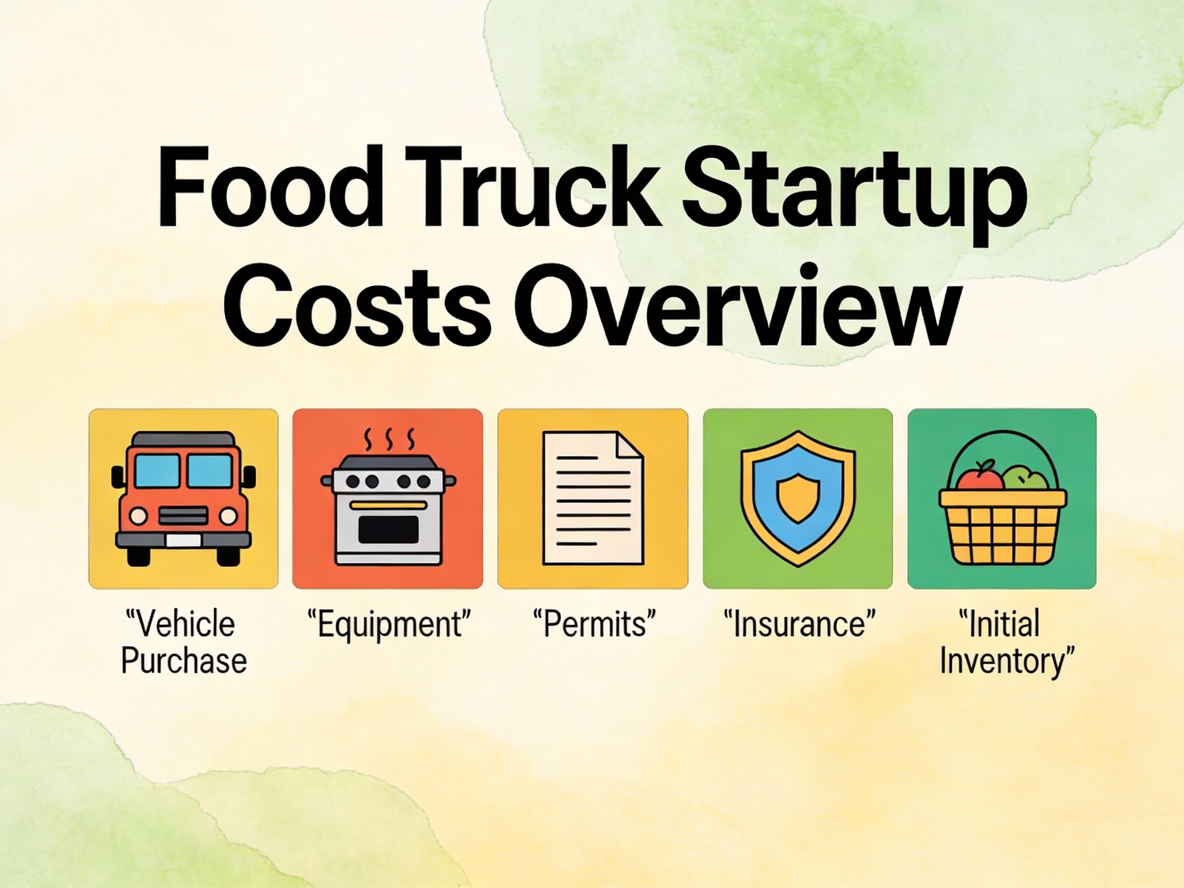 Infographic on essential startup costs for food truck businesses
