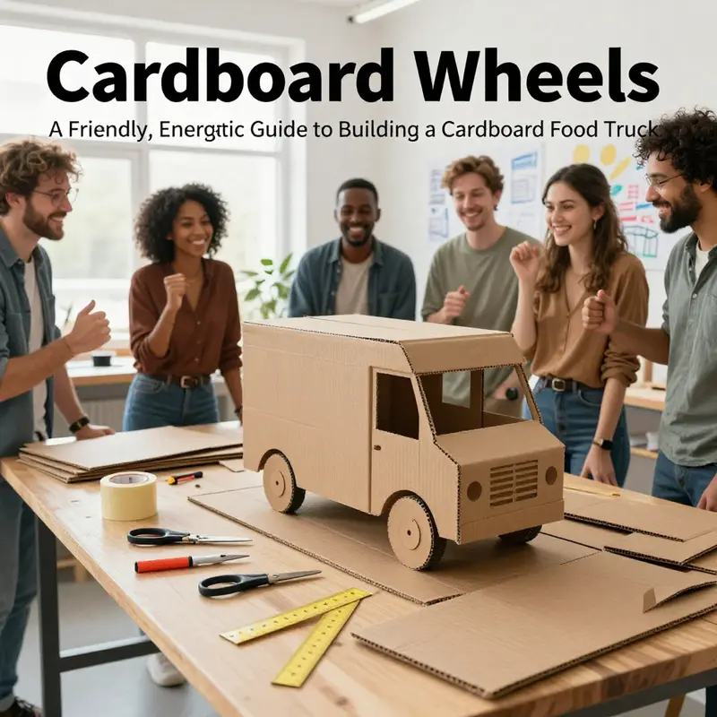 Essential materials and the initial design sketch set the stage for a sturdy cardboard food truck.