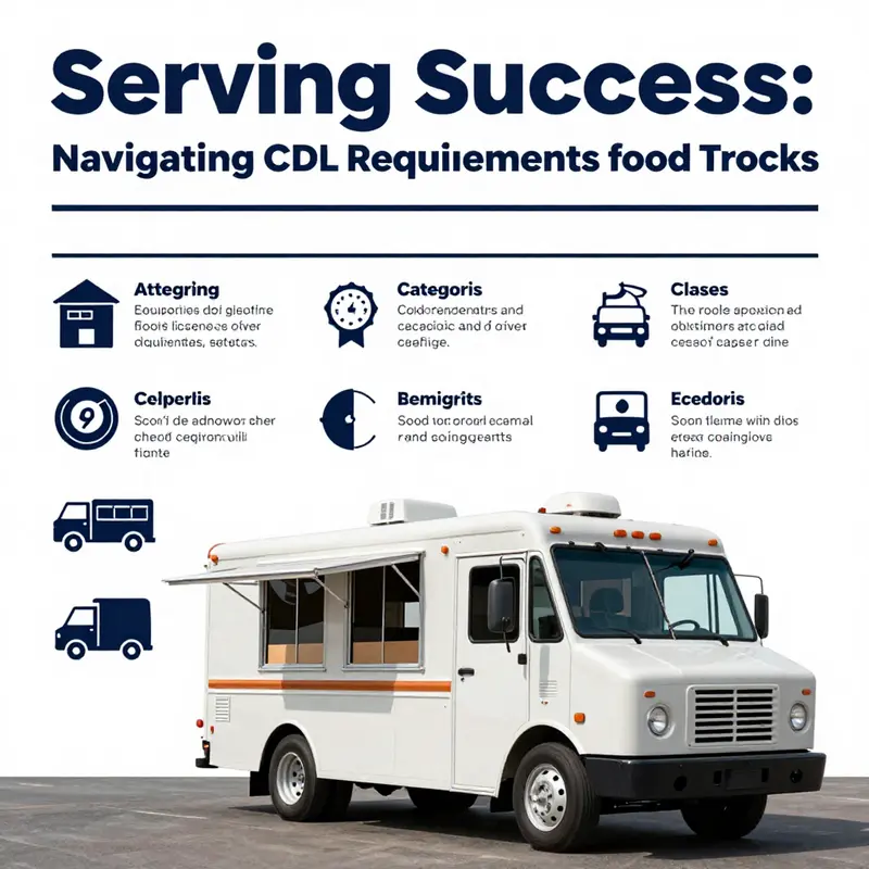 Infographic detailing CDL requirements essential for food truck operators.