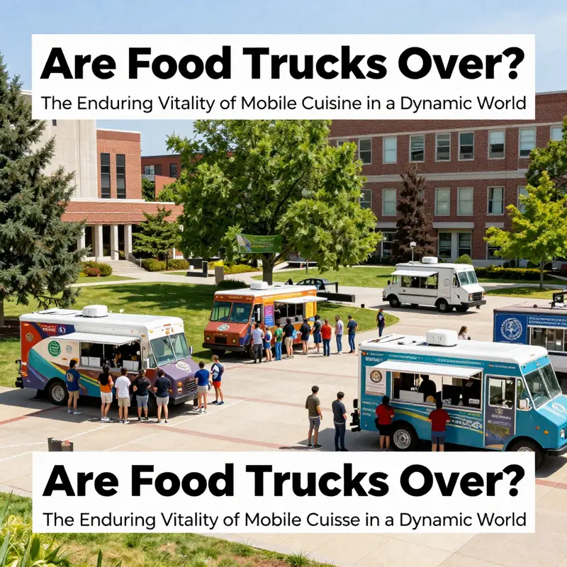 Urban hubs showcase mobile cuisine’s enduring vitality, with diverse trucks and diners fueling city life.