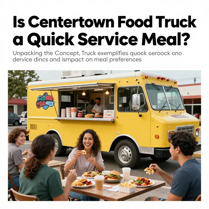 A food truck surrounded by happy customers, showcasing fast and convenient meals.