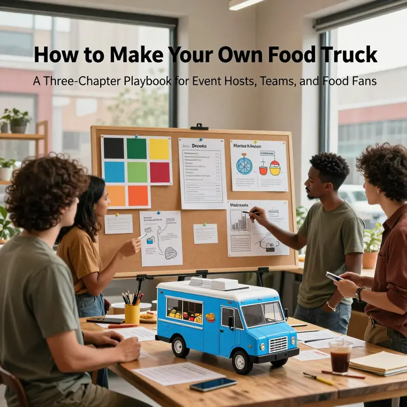 A collaborative session to define concept, branding, and validate market fit for a new food truck.