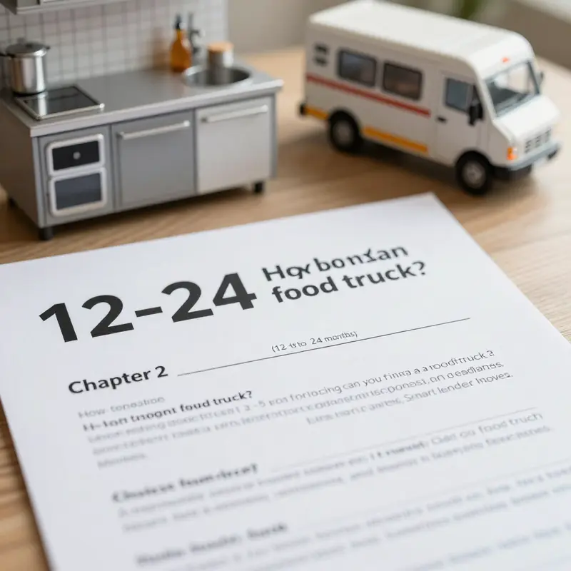 Illustration of typical 2–5 year financing terms for food trucks, including secured vs unsecured options.