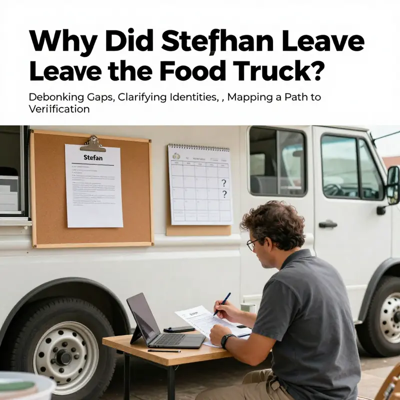 No verifiable link found between Stefan and leaving a food truck; data gaps are visible as blank connections on the evidence map.
