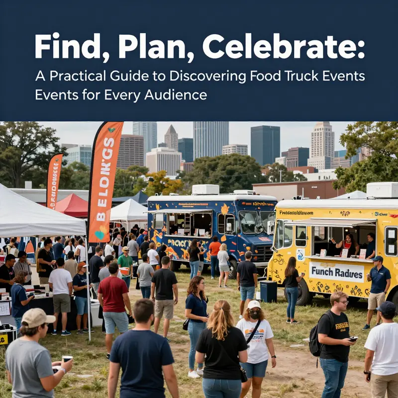 Digital discovery: calendars, maps, and social posts help locate food truck events.
