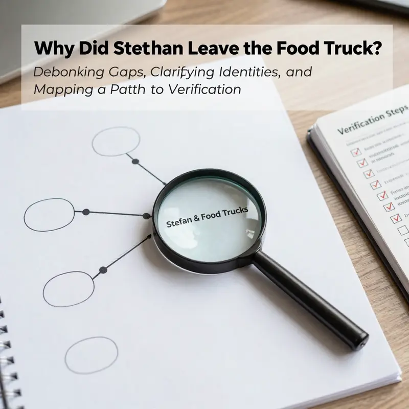 No verifiable link found between Stefan and leaving a food truck; data gaps are visible as blank connections on the evidence map.