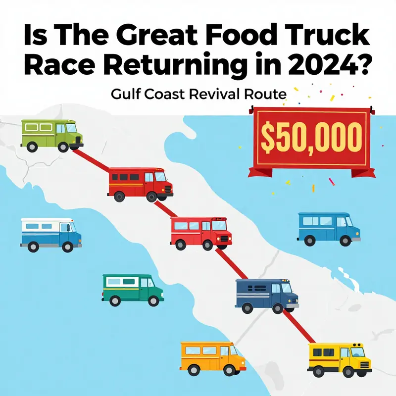 A sweeping look at the Gulf Coast revival, with trucks lined up and the season’s revival energy on full display.