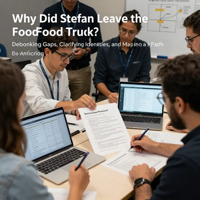 No verifiable link found between Stefan and leaving a food truck; data gaps are visible as blank connections on the evidence map.