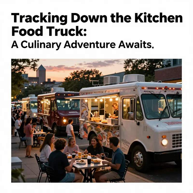 A scenic view of food trucks lining a city street at sunset, creating a warm and inviting atmosphere for food enthusiasts.