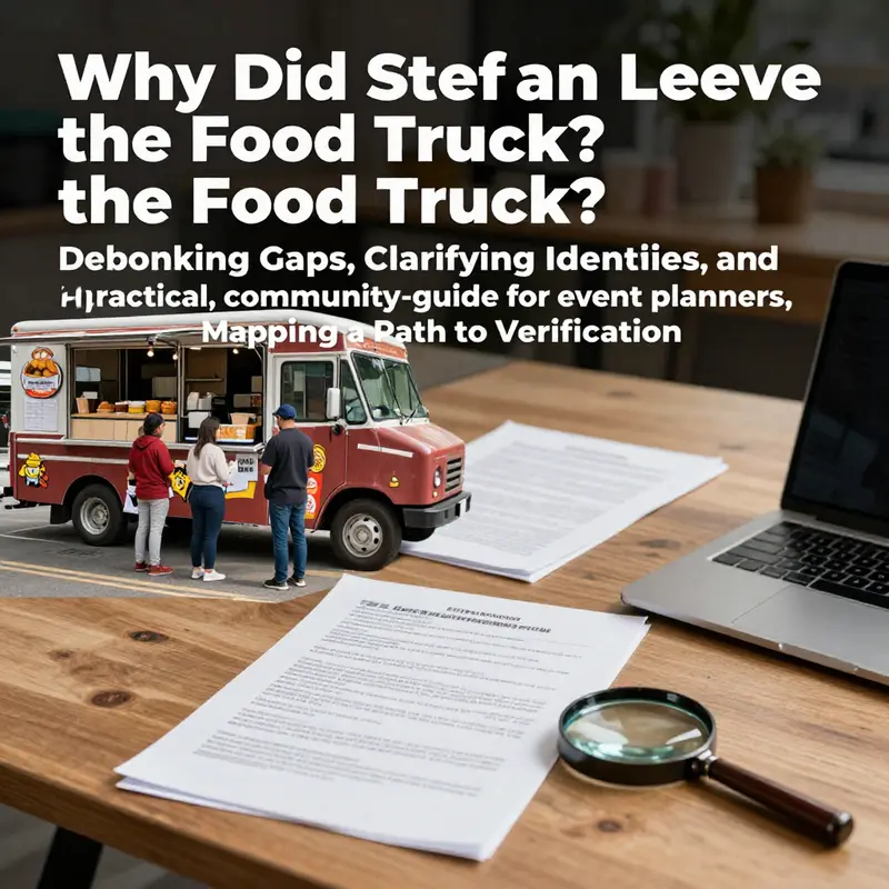 Photo-realistic cover showing a food truck scene beside a research setup, illustrating inquiry into why Stefan left a food truck.