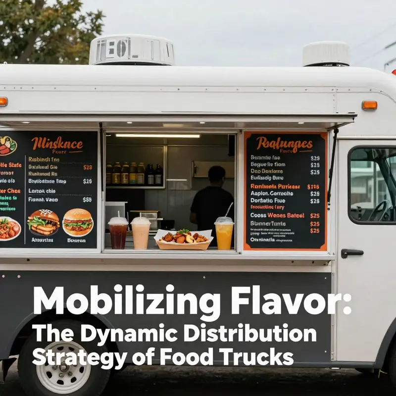 A food truck serving a diverse crowd, illustrating the dynamic mobile distribution strategy at work.
