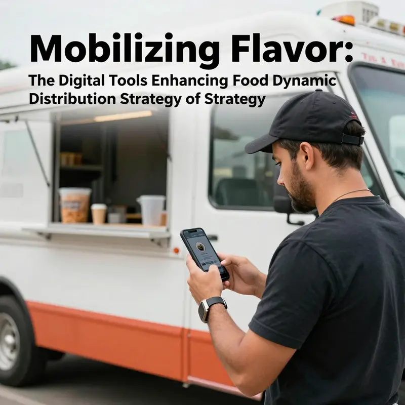 A food truck serving a diverse crowd, illustrating the dynamic mobile distribution strategy at work.