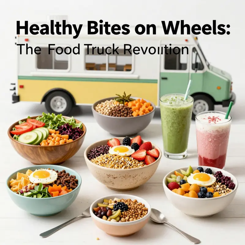 The bustling food truck scene exemplifying the demand for healthy eating.