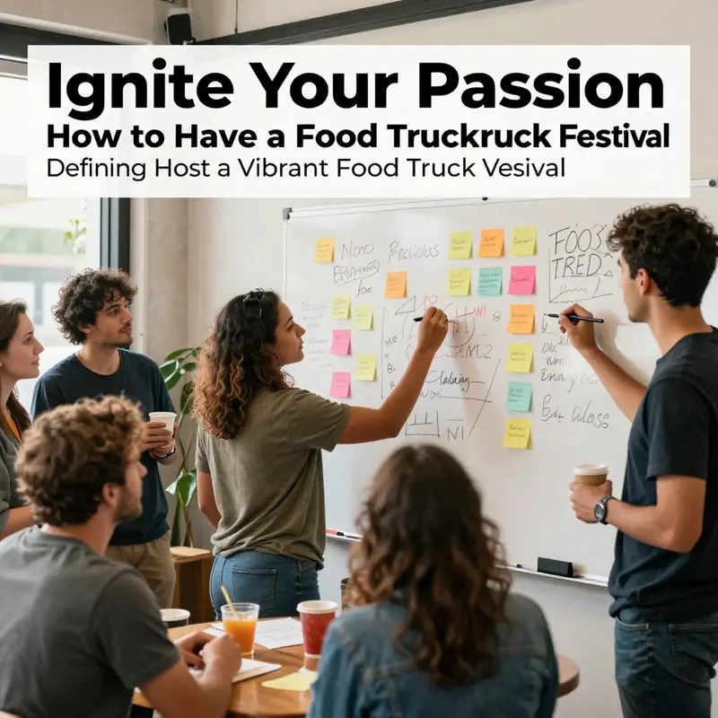 A brainstorming session focused on defining the goals and vision for a food truck festival.