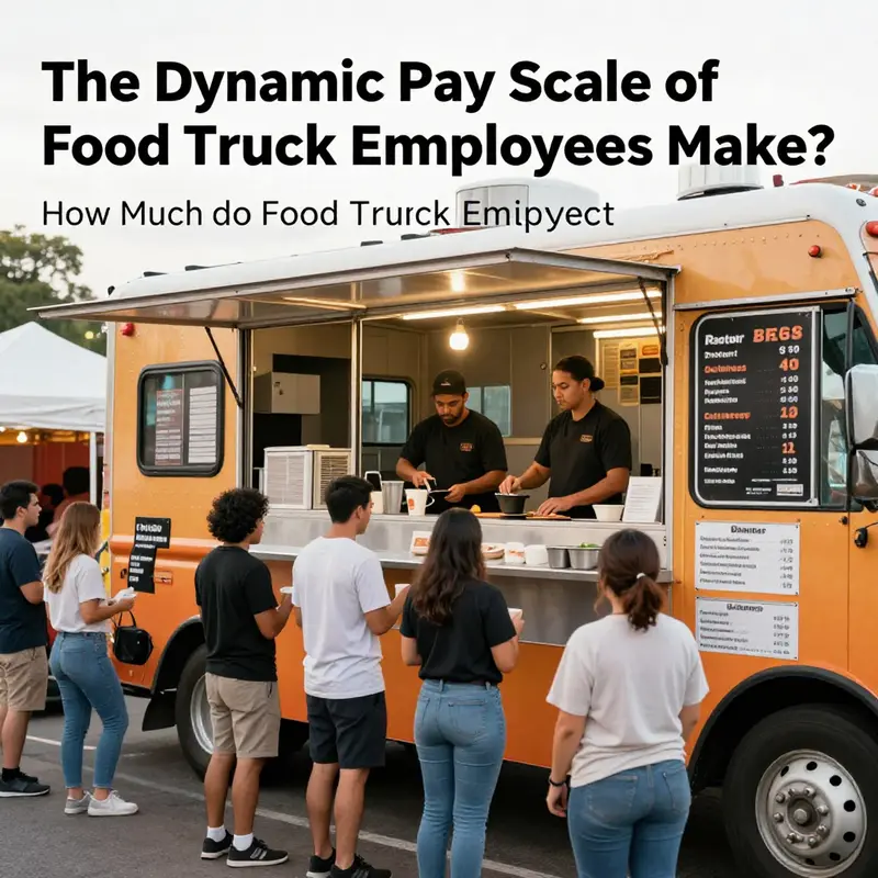 Food truck employees working enthusiastically while serving customers during a busy event.