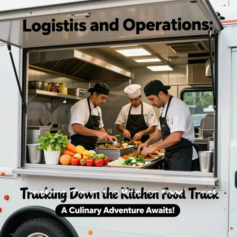 A lively kitchen food truck scene shows the excitement of street food lovers.