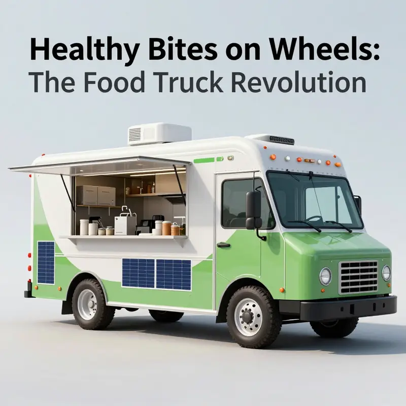 The bustling food truck scene exemplifying the demand for healthy eating.