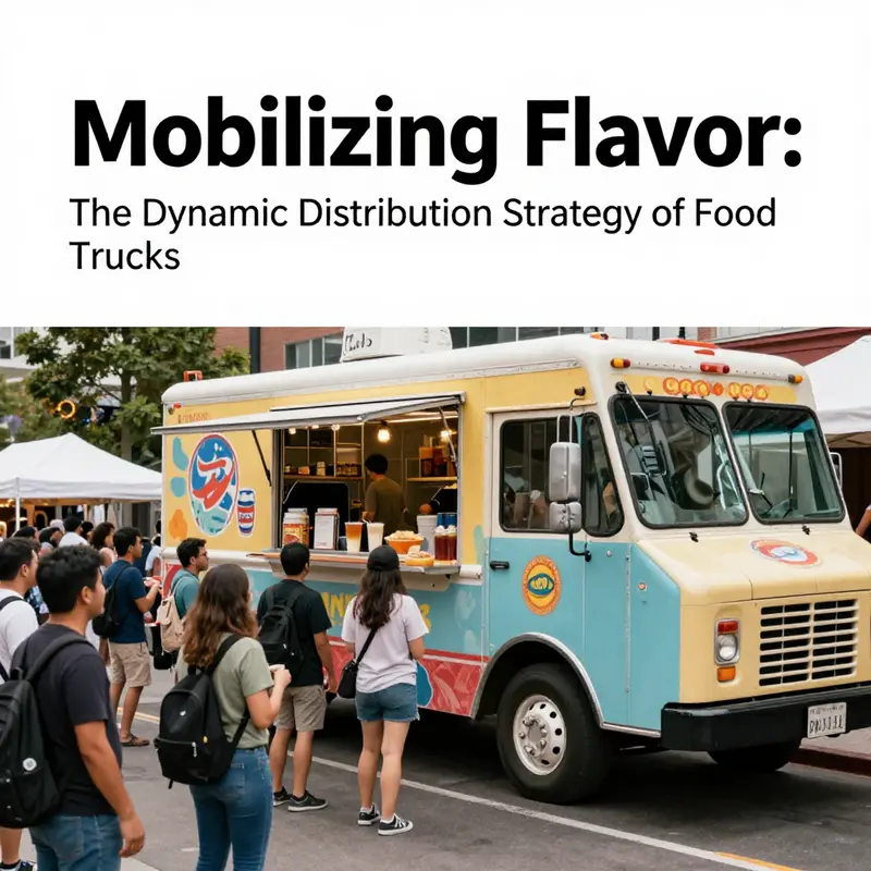 A food truck serving a diverse crowd, illustrating the dynamic mobile distribution strategy at work.