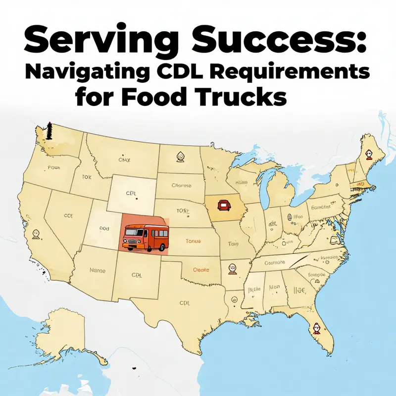 Infographic detailing CDL requirements essential for food truck operators.