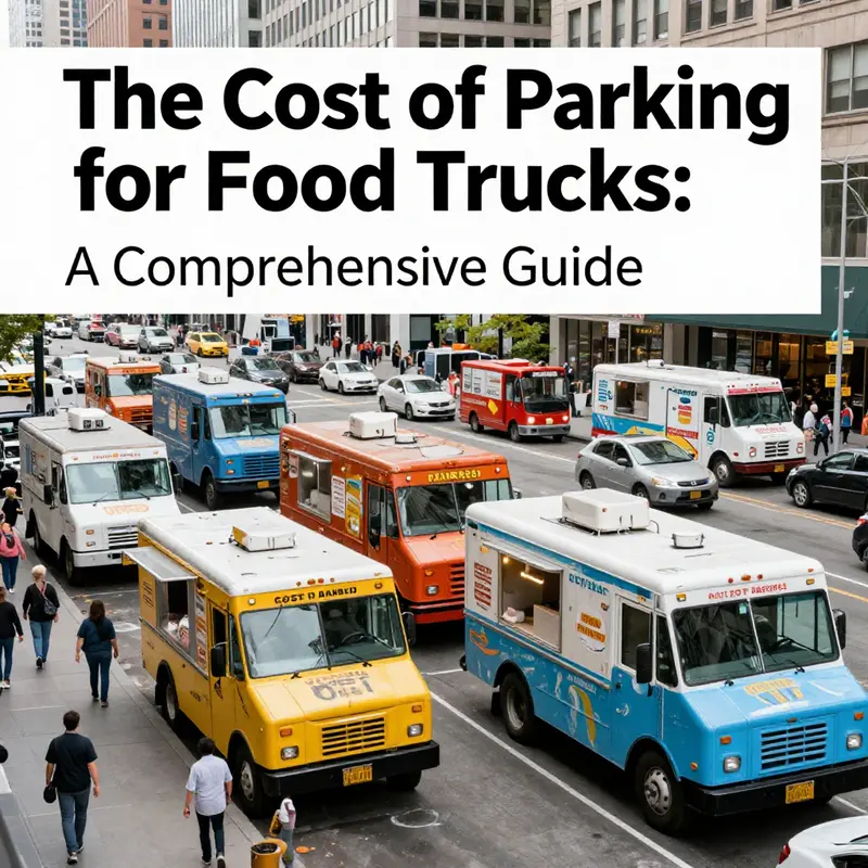 Food trucks parked in a busy urban area facing high parking fees due to prime location.