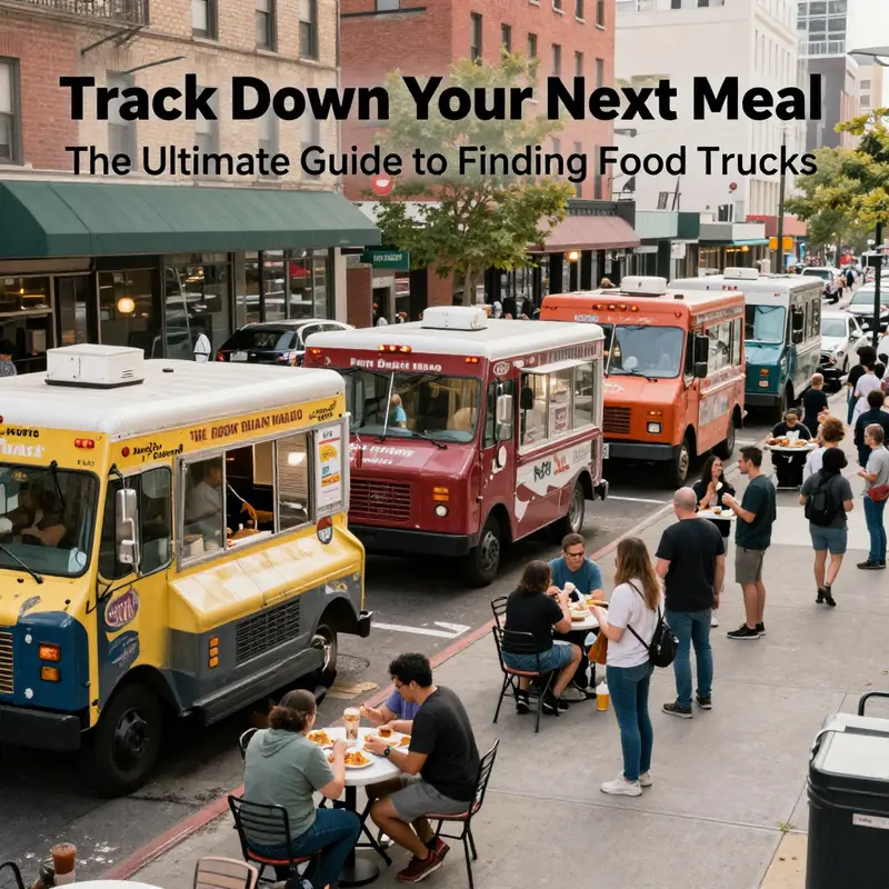 Using mobile apps to find the closest food trucks and their cuisines.