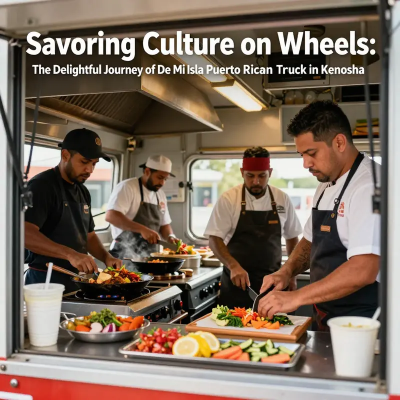 The exterior of De Mi Isla food truck, exuding vibrancy and culture, captures the attention of hungry customers.