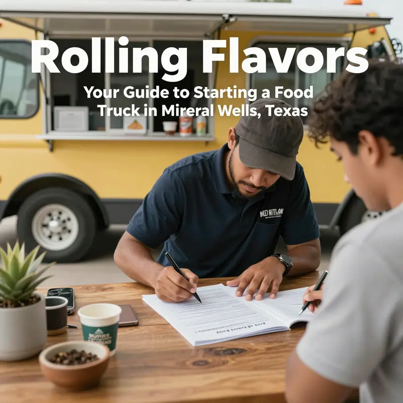 Starting off right: Food truck operator engaged in business registration in Mineral Wells.