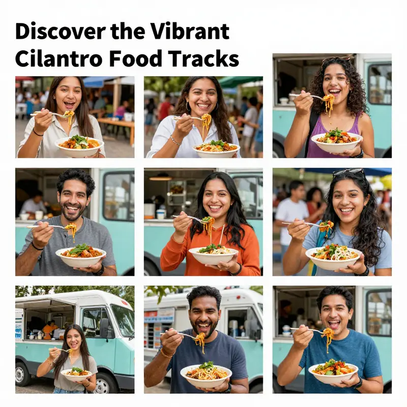 Cilantro Mexican Fusion Food Truck at a popular outdoor location, attracting food lovers.