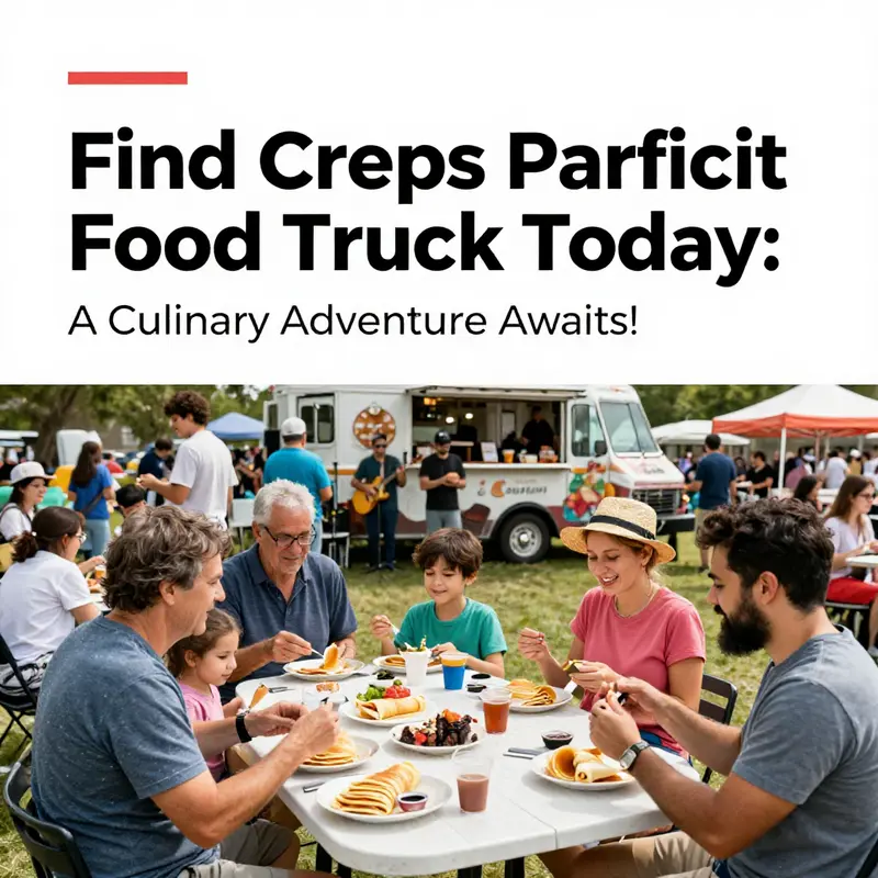 Crepes Parfait food truck attracts food lovers in a lively urban setting.