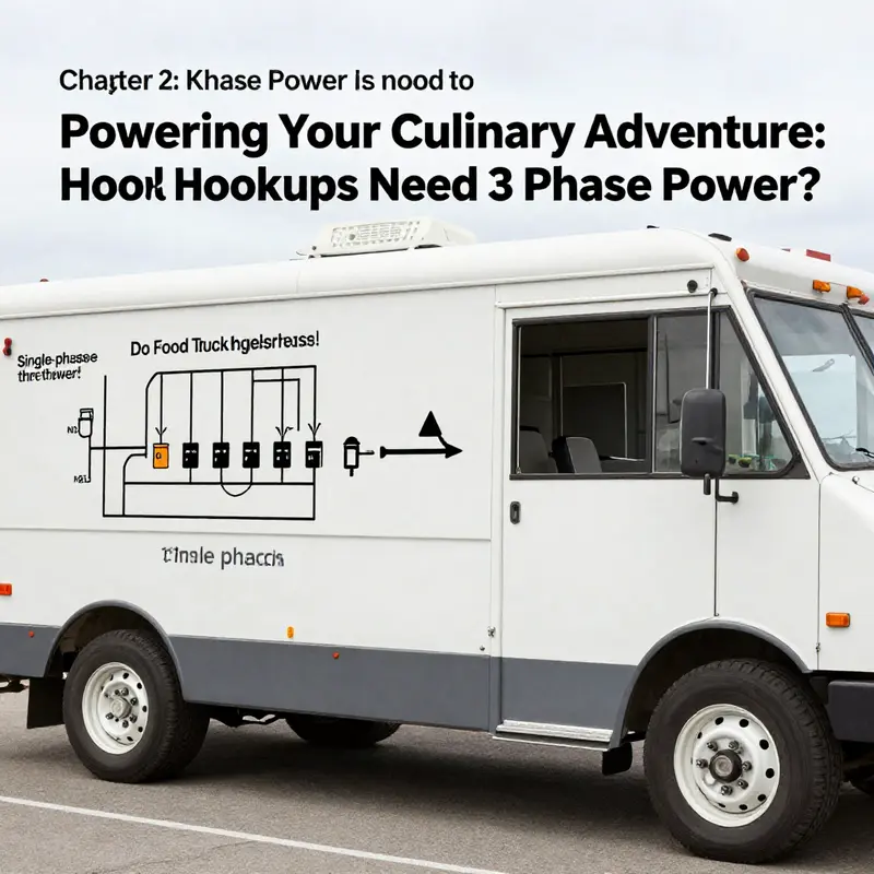 An overview of a food truck’s electrical setup illustrating its single-phase power reliance.