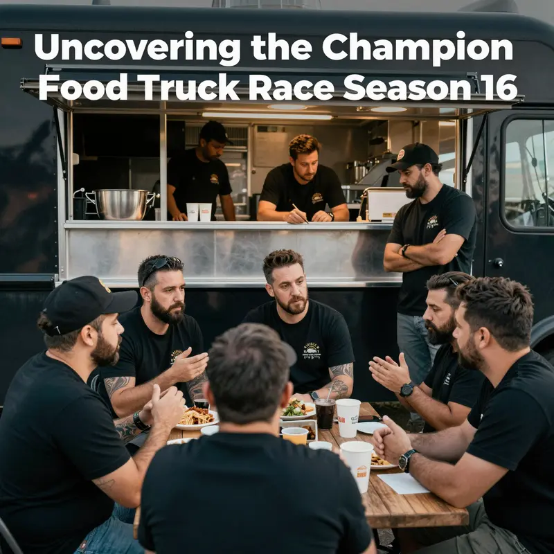 The winning food truck from Season 16, buzzing with excitement and delicious food.