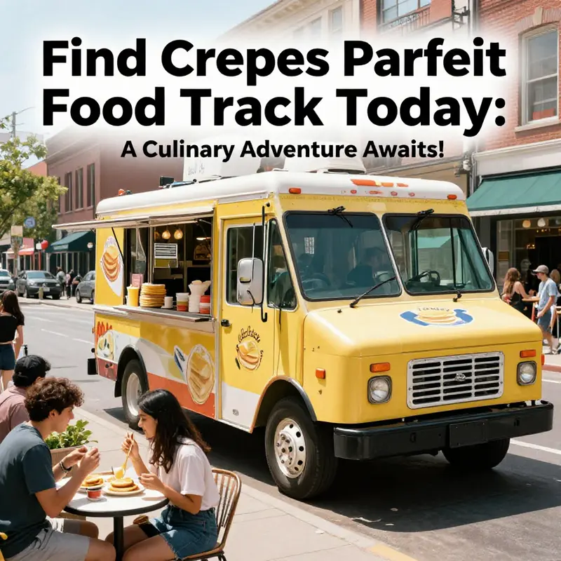 Crepes Parfait food truck attracts food lovers in a lively urban setting.
